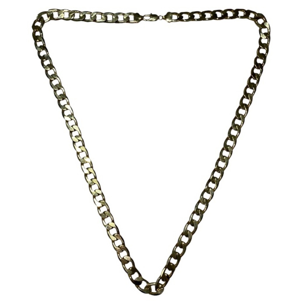 fashion costume jewelry necklace Cuban Link Chain Gold Plated Long 18.5in Long